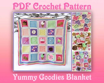 US TERMS - PDF Crochet Pattern - Yummy Goodies Blanket
