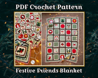 US TERMS - PDF Crochet Pattern - Festive Friends Blanket