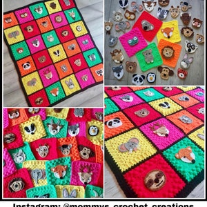 US TERMS PDF Crochet Pattern Animal Kingdom Blanket zdjęcie 4