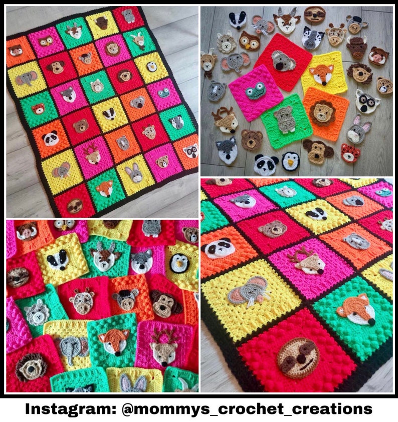 US TERMS PDF Crochet Pattern Animal Kingdom Blanket zdjęcie 4