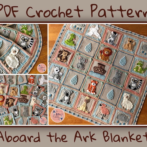 UK TERMS - PDF Crochet Pattern - Aboard the Ark Blanket