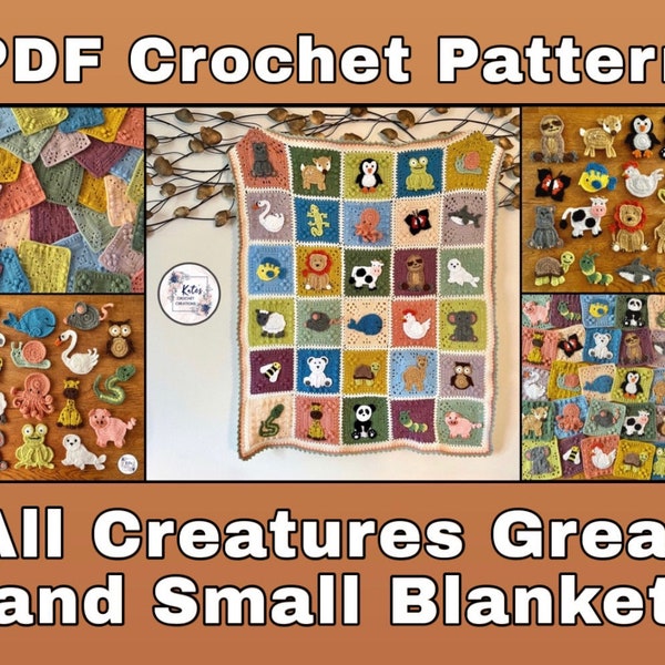 US TERMS - PDF Crochet Pattern - All Creatures Great and Small Blanket