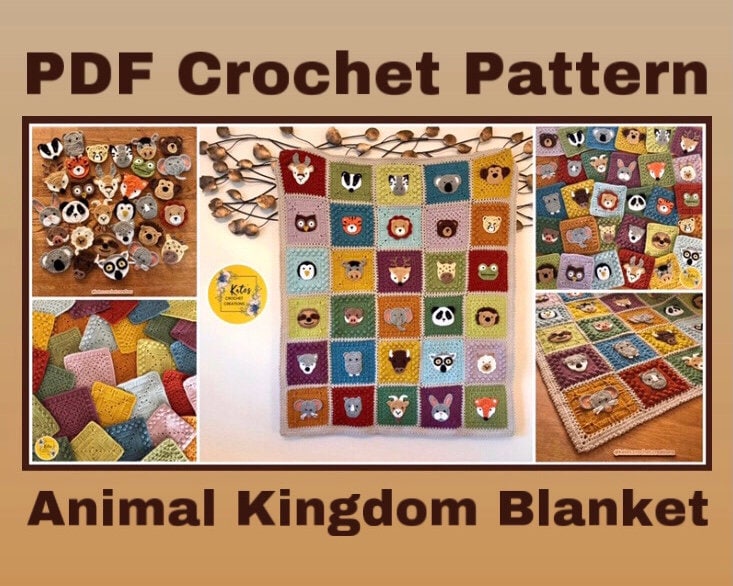 UK TERMS - PDF Crochet Pattern - Animal Kingdom Blanket