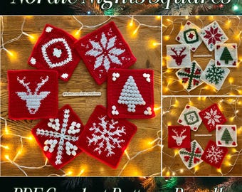 UK TERMS - PDF Crochet Pattern Bundle - Nordic Nights Squares
