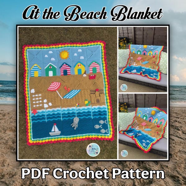 US TERMS - PDF Crochet Pattern - At the Beach Blanket