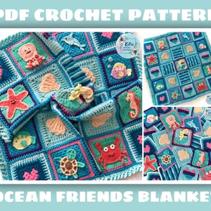 UK TERMS - PDF Crochet Pattern - Ocean Friends Blanket