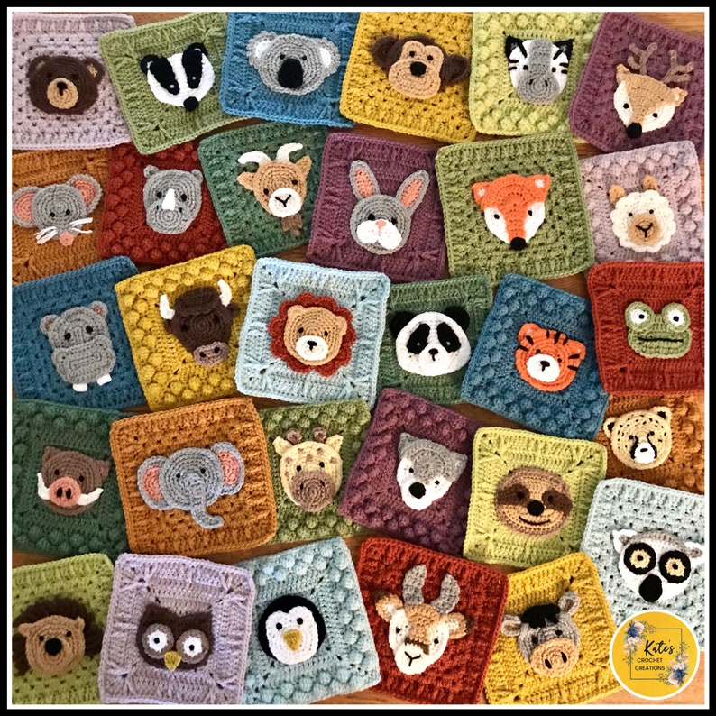 US TERMS PDF Crochet Pattern Animal Kingdom Blanket zdjęcie 8
