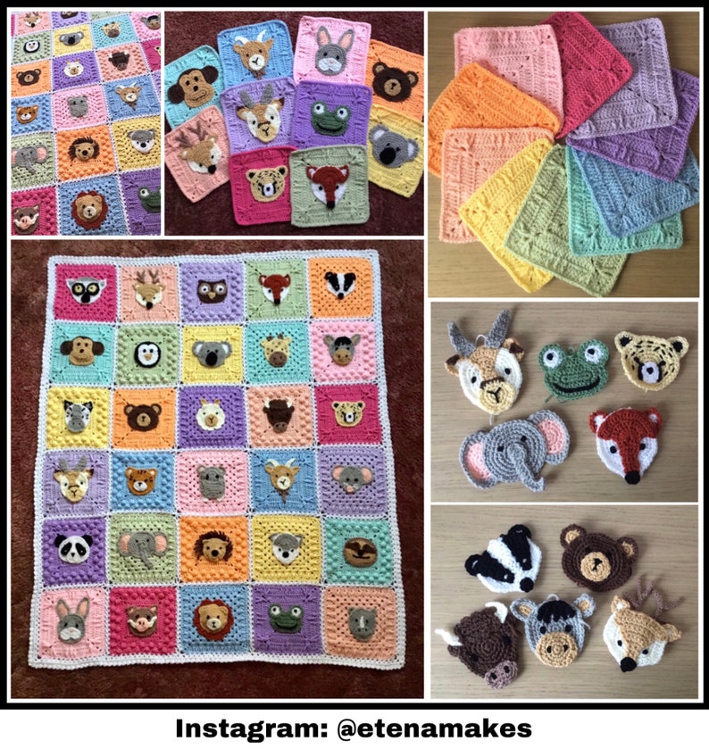 US TERMS PDF Crochet Pattern Animal Kingdom Blanket zdjęcie 3