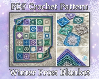 UK TERMS - PDF Crochet Pattern - Winter Frost Blanket