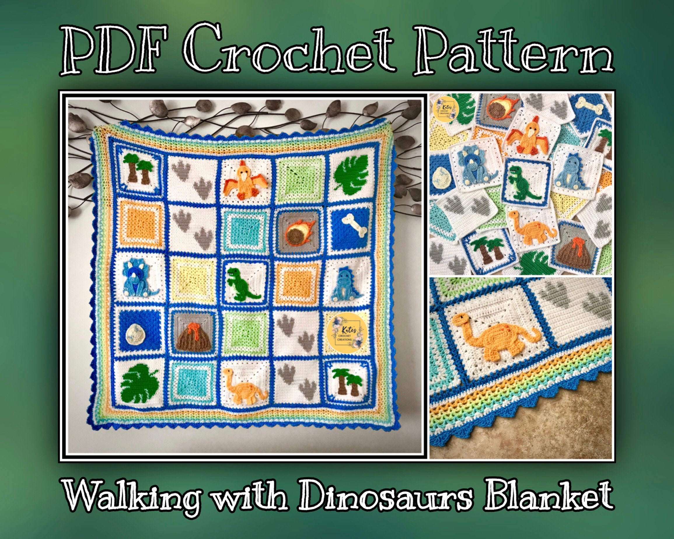 30 Dinosaur Blanket Crochet Patterns to Stitch for Kids, Nurseries, and Dino Fans 32 Walking with Dinosaurs Blanket Crochet Pattern