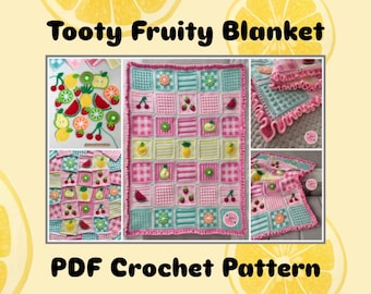 UK TERMS - PDF Crochet Pattern - Tooty Fruity Blanket