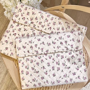 Housse pour ordinateur portable matelassée, étui pour iPad Air Pro, sac pour ordinateur portable à fleurs matelassées, pochette pour ordinateur portable/tablette, sac pour ordinateur portable, sac de protection portable pour clavier image 7