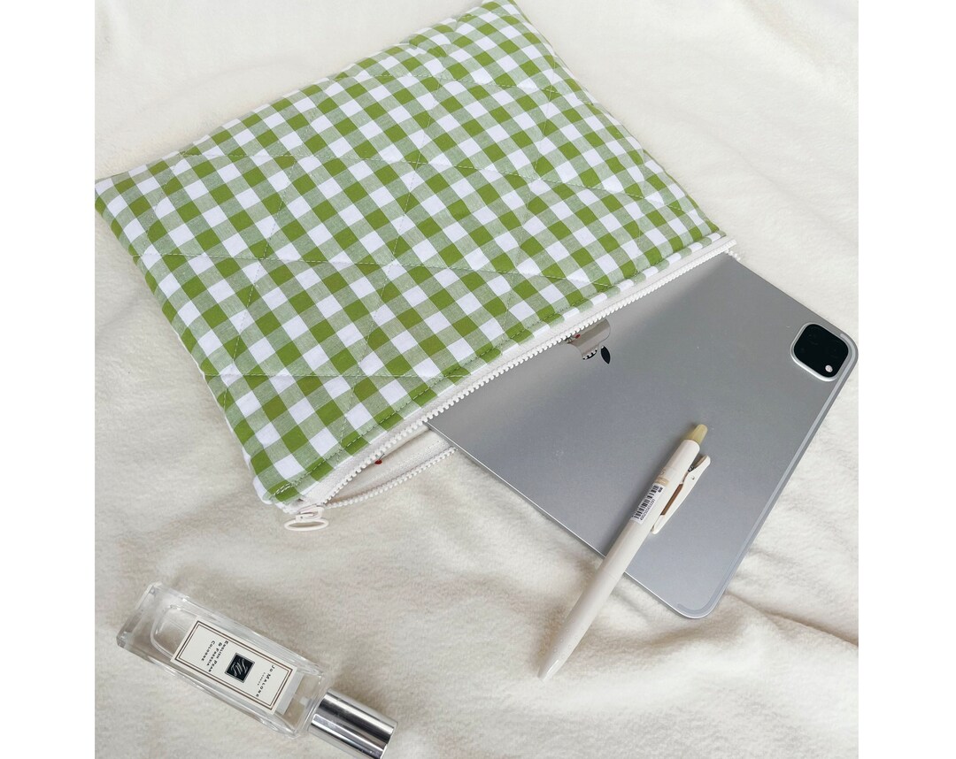 Handmade Quilted Laptop Sleeve Quilted iPad Pouch Green Etsy