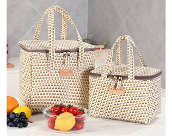 Sacco per pranzo totalizzatore portabile cibo isolamento termico Borsa tela  Borsetta viaggio Organizzatore Porta pranzo pranzo Borse tote Borsa termica  porta pranzo per scuola lavoro per picnic viaggio all'aperto per donne Uomo