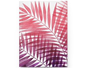 Tropical Palm Branches Hardcover Lined Journal - Matte Finish