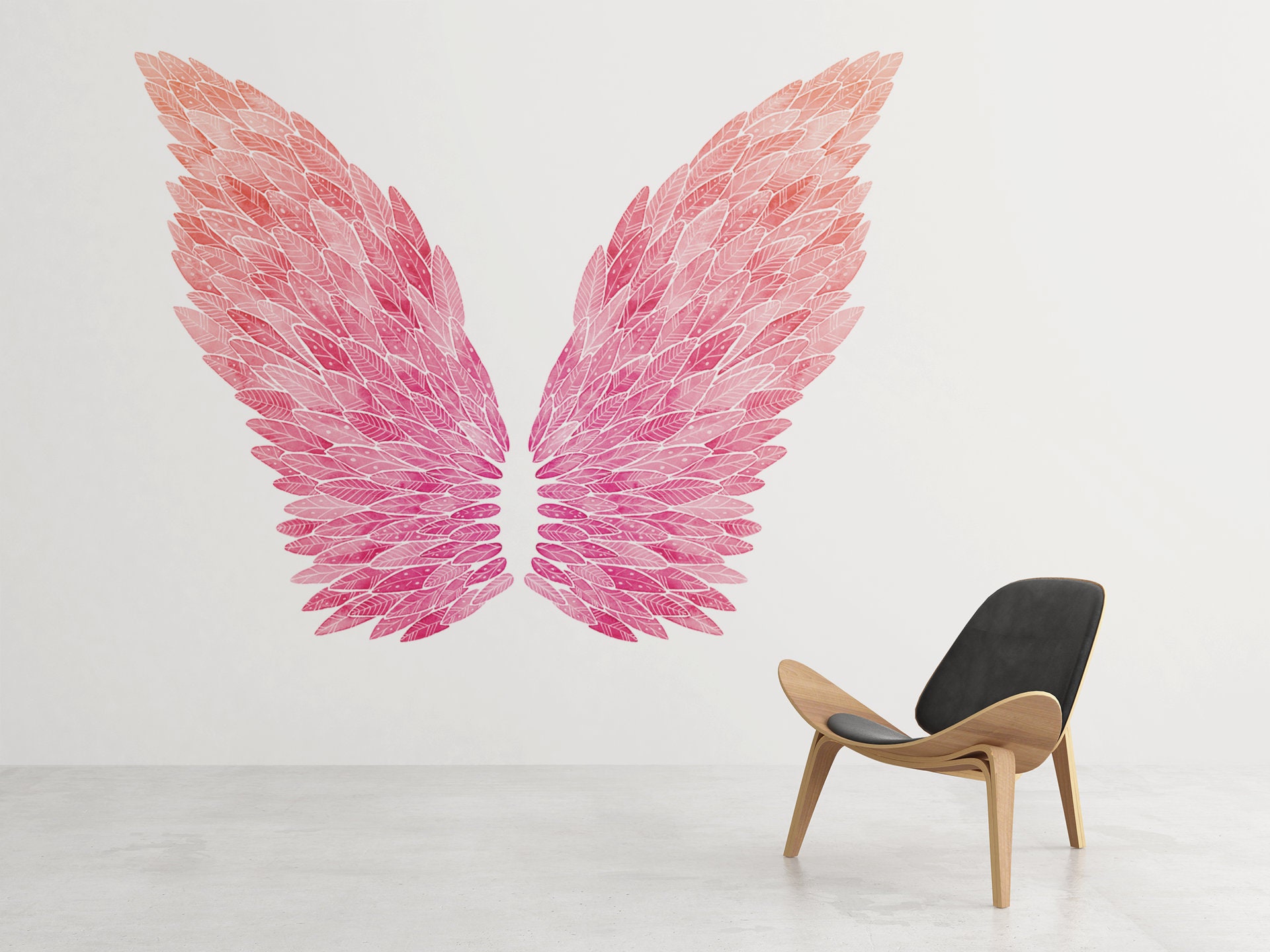 Pink Angel Wings Wall Mural Selfie Wall Girls Bedroom Etsy