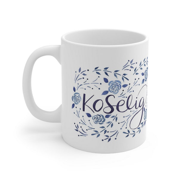 Koselig Norwegian Floral Ceramic Coffee Mug 11oz - Hygge - Cozy - Winter
