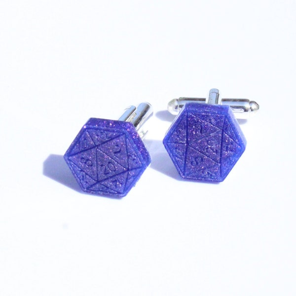 Blue D20 Cufflinks | Dice Cufflinks | Blue Dice Cufflinks| Nerdy Cufflinks | D&D Dice | DND Dice Cufflinks | Geek Cufflinks