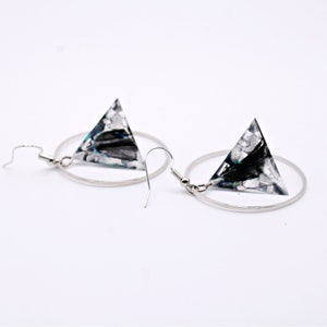 Black Glitter D4 Earrings | Dice Earrings | Black Dice | Dice Jewelry | Resin Dice | D&D Dice | DND Dice | Feather Dice earrings | DND