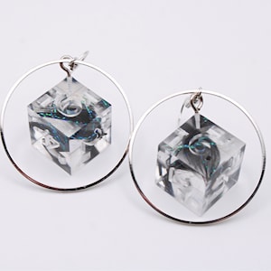 Black Glitter D6 Earrings | Dice Earrings | Resin Dice | Dice Jewelry | Nerd Jewelry | D&D Dice | DND Dice | Black Earrings | DND Earrings