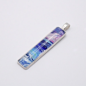 Purple Wave | Trippy Glass Pendant | Purple Glass Pendant | Lavender pendant | Bar Necklace | Rectangle Glass Pendant | Sterling Silver