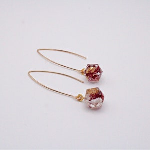 Mini Gold Rose Wrap D20 Earrings | Dice Earrings | Gold Dice | Dice Jewelry | Resin Dice | D&D Dice | DND Dice | Dice earrings |DND Earrings