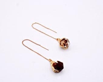 Mini Gold Rose Dragon Claw D20 Earrings | Dice Earrings | Gold Dice | Dice Jewelry | Resin Dice | D&D Dice | DND Dice | DND Earrings