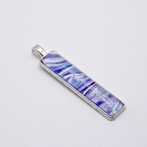 Purple Swirl | Trippy Glass Pendant | Purple Glass Pendant | Lavender pendant | Bar Necklace | Rectangle Glass Pendant | Sterling Silver