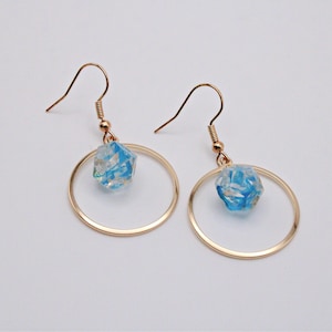 Mini Teal D12 Earrings | Dice Earrings | Gold Dice | Dice Jewelry | Resin Dice | D&D Dice | DND Dice | Blue Dice earrings | DND Earrings