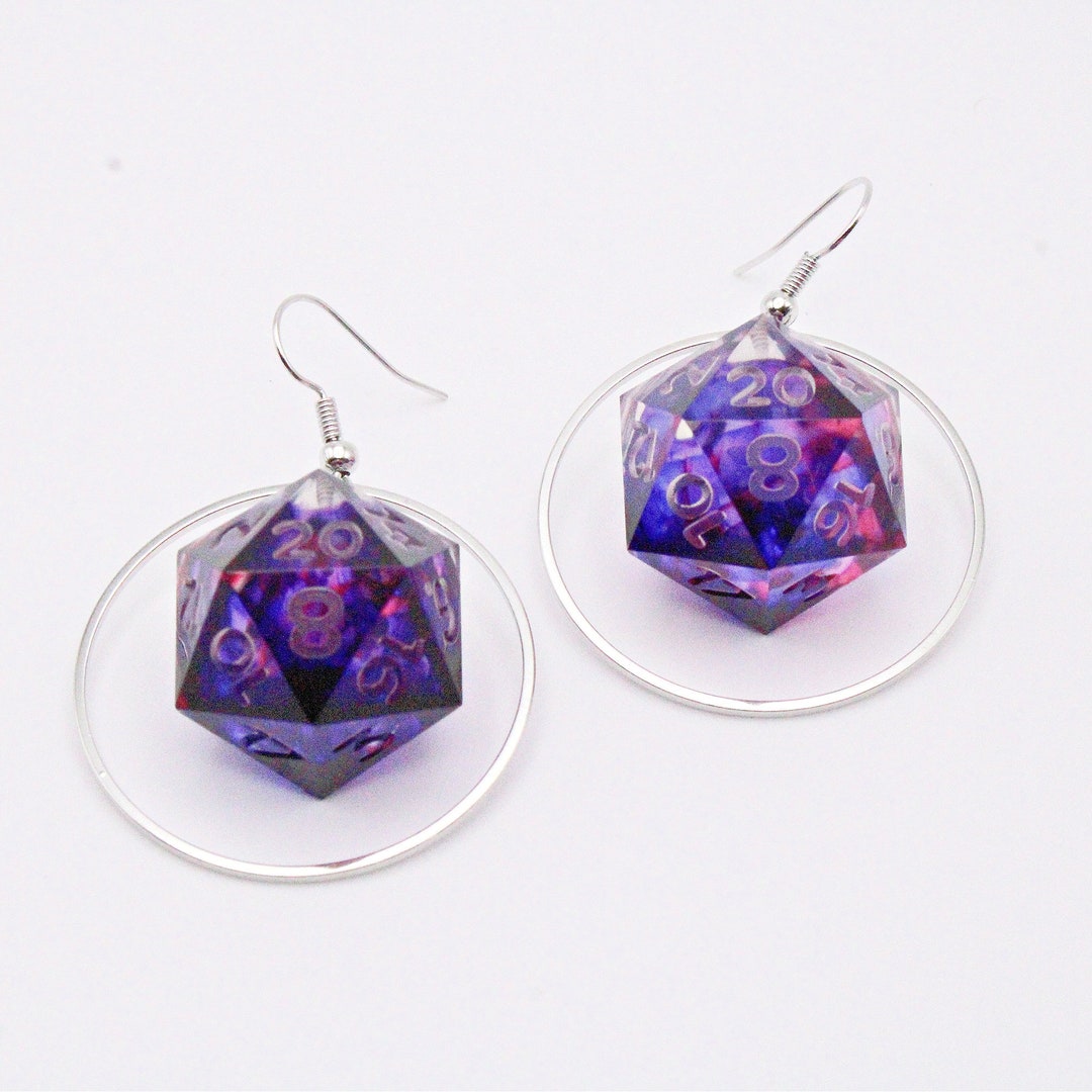 Galaxy D20 Earrings Dice Earrings Resin Dice Dice Etsy