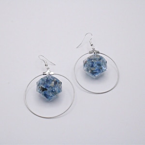 Blue Glass D12 Earrings | Dice Earrings | Blue Dice | Dice Jewelry | Resin Dice | D&D Dice | DND Dice | Blue Dice earrings | DND Earrings