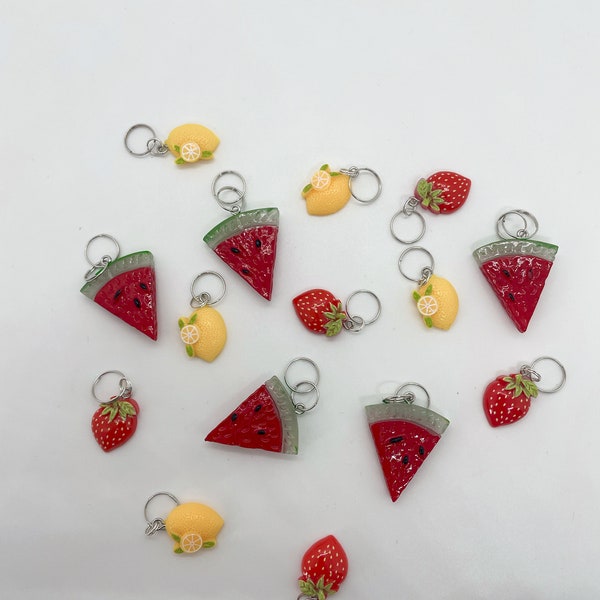 Summer fruits, tropical dog collar charms