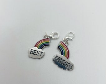 Best friends rainbow dog collar charms