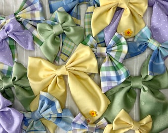 Easter spring dog sailor bow. Pastels/check/gingham