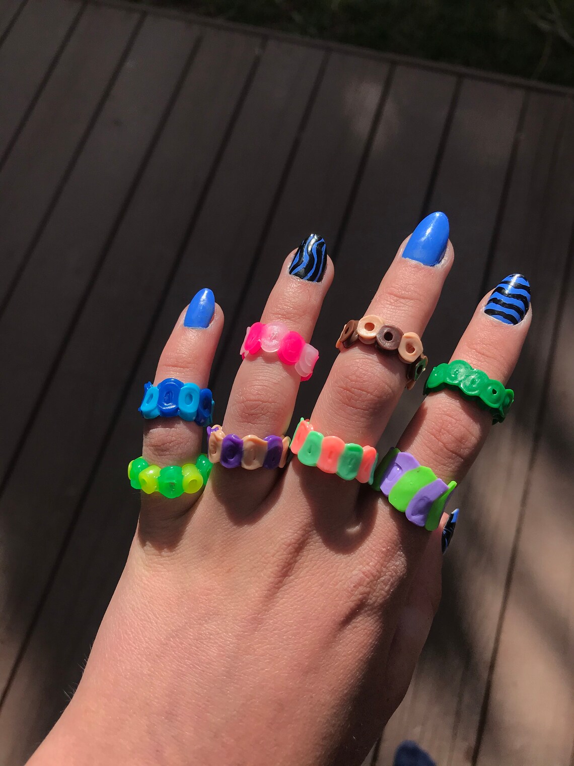 CUSTOM chunky perler bead rings 3 made to order Etsy