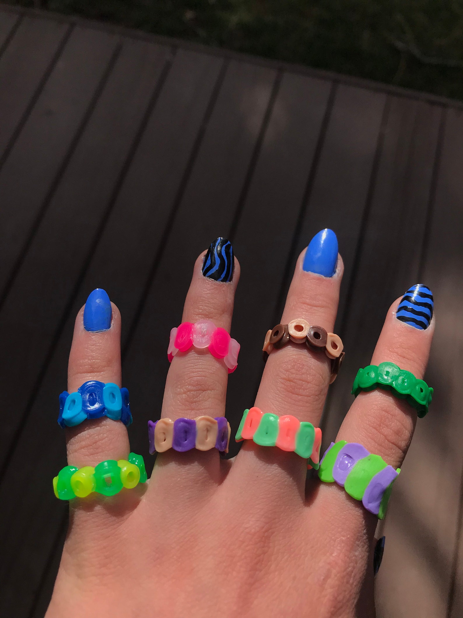 CUSTOM chunky perler bead rings 3 made to order: | Etsy
