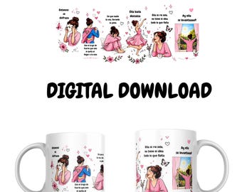 Adesivo per tazza Super Mamma PNG / Design per sublimazione Festa della Mamma / (Download digitale) (Download immediato PNG) / Ispirato a Kany Garcia / Rosa / 325 ml /