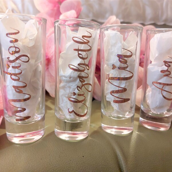 Personalized Shot Glasses / Custom Tequila Shooter / Birthday / Bachelorette Party / Girls Night / Gifts / Drinking Favors / Bridal Gift
