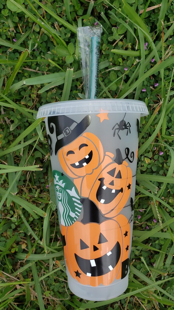 Halloween Starbucks / Pumpkin Cup Halloween / Halloween Cup / Etsy