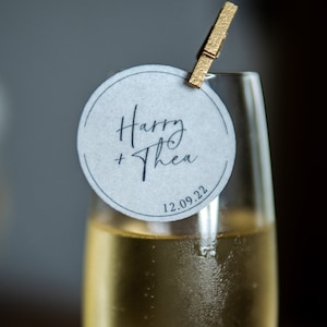 Celebration Cocktail Toppers 4cm | Personalised With Name and Optional Date | Prosecco & Garnish Size