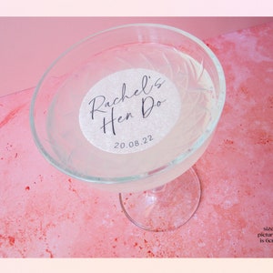 Hen Do Cocktail Toppers 6cm | Personalised With Hen Do Name and Date | Universal Size Fits Most Cocktail Glasses | Hen Do Party Decor