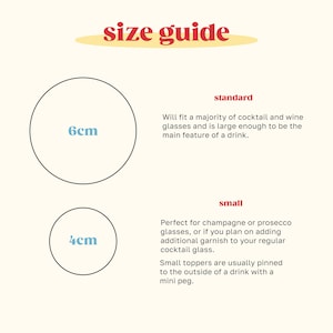 cocktail topper size guide