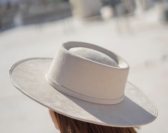 Golf WHITE Hat Suede Hat Unisex Boho ANDANZA - Parthenon Model