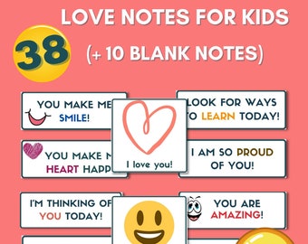 Love Notes for Kids | Lunch Notes | Notes from Mom | Love Cards