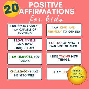Kids Affirmation Cards | Affirmations for Kids