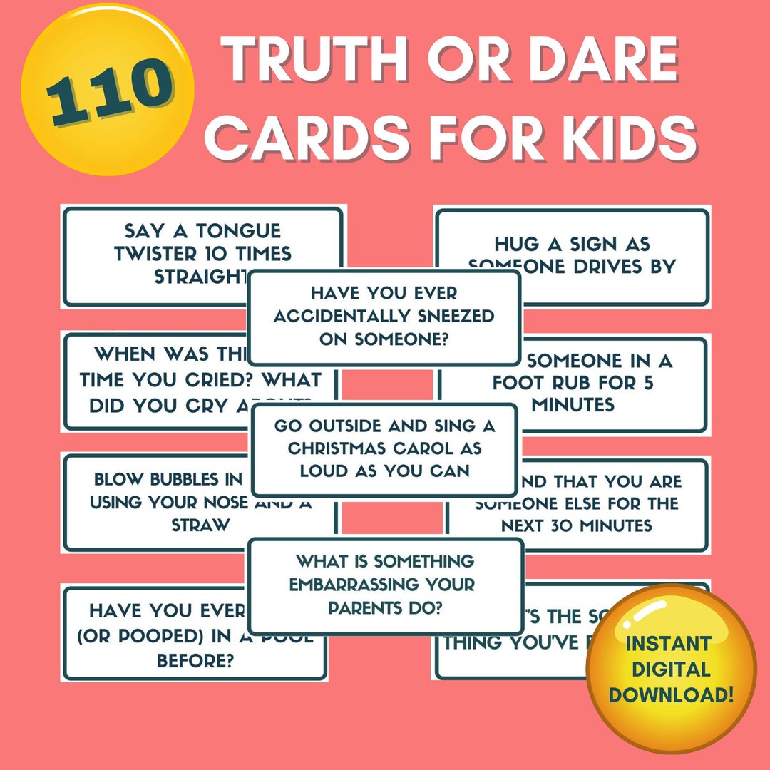 Truth or Dare for Kids Games for Kids Family Games Etsy