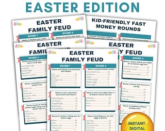 Easter Family Feud Game, Printable Easter Activity For Kids and Adults, Easter Party Game, Easter Classroom, Family Games