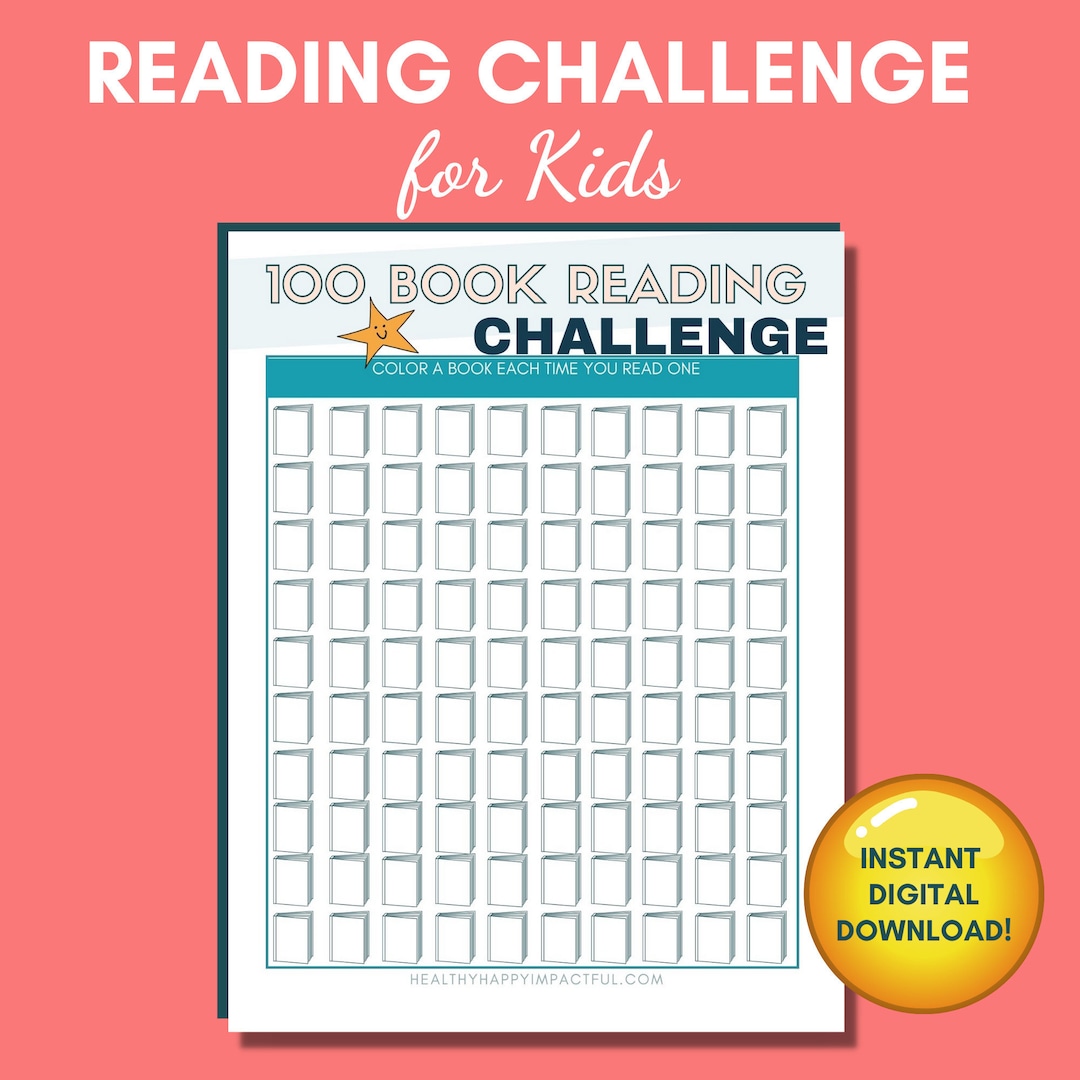 100 Book Challenge Printable Summer Reading Log Reading Journal Summer