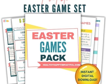 Easter Games Bundle, Easter Activities for Kids, Teens, Adults, Easter Party Ideas, Easter Party Games, Easter Group Games, Family Games