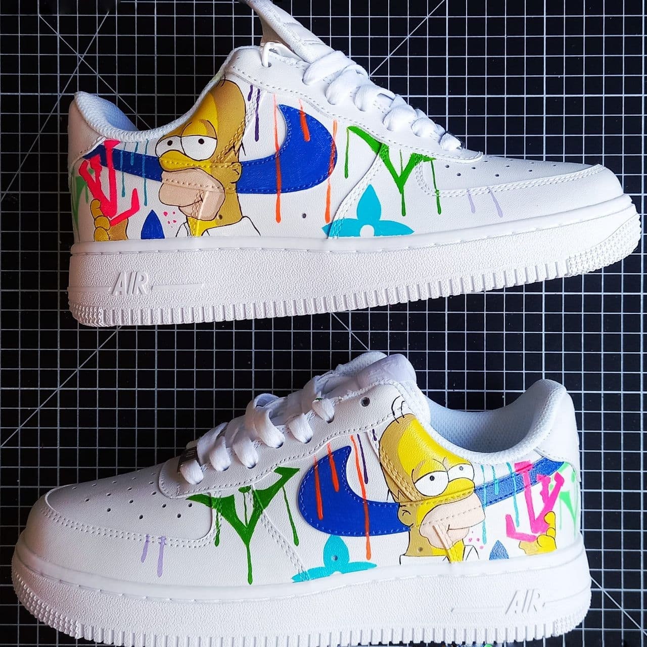 The Simpsons Sneakers Hand Painted Sneakers Cartoon Style | Etsy